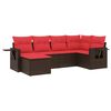 vidaXL Set Divani da Giardino 6 pz con Cuscini Marrone in Polyrattan