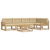 vidaXL Set di divani da esterno 6 pz Bianco e Beige Poliestere