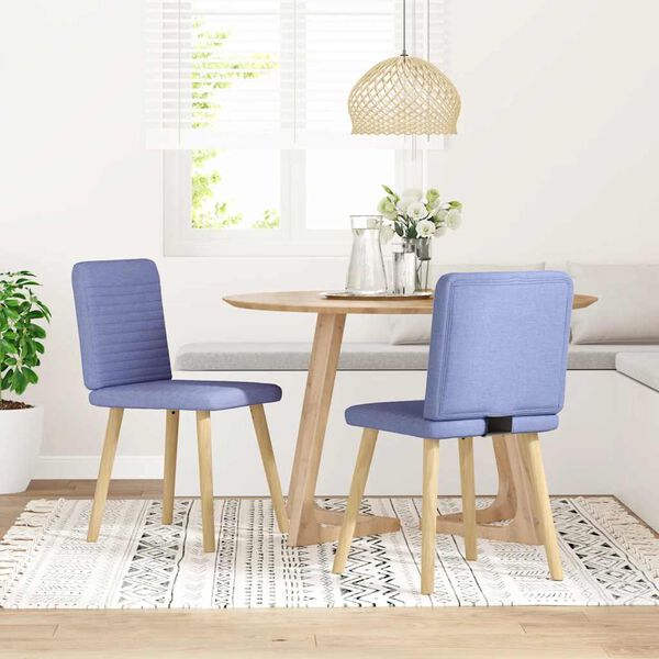 vidaXL Sedie da Pranzo 2 pz Blu Jeans in Tessuto