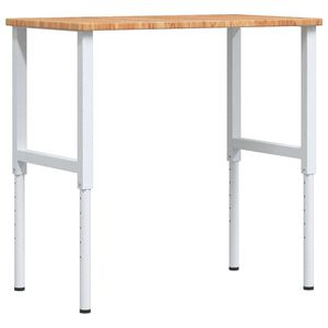 vidaXL Banco Lavoro Marrone Chiaro 100x60x(71,5-98cm Legno di Rovere