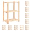 vidaXL Scaffali a 3 Livelli 10 pz 60x38x90 cm in Massello Pino 150 kg