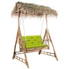 vidaXL Dondolo da Giardino 2 Posti Cuscini Foglie di Palma 202cm Bamb&ugrave;