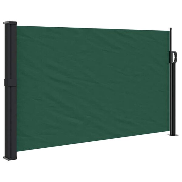 vidaXL Tenda da Sole Laterale Retrattile Verde Scuro 120x600 cm