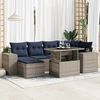 vidaXL Set Divano da Giardino 9pz con Cuscini Grigio Polyrattan Acacia