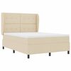 vidaXL Letto a molle con materasso Crema 140 x 190 cm Tessuto