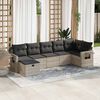 vidaXL Set Divani da Giardino 7pz con Cuscini Grigio Chiaro Polyrattan