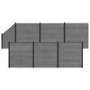 vidaXL Set di Recinzione 1138 x 186 cm WPC e Alluminio Grigio