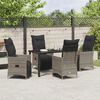 vidaXL Set da Pranzo per Giardino con cuscino 5 pcs Grigio polyrattan