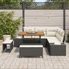 vidaXL Set Divano da Giardino con cuscino 8 pcs Nero Poly Rattan