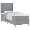vidaXL Letto a molle con materasso Grigio chiaro 80 x 200 cm Tessuto