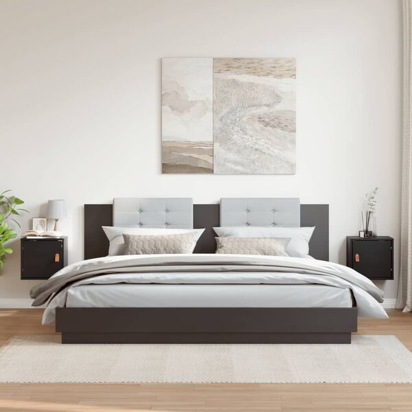 vidaXL Pensili 2pz Neri 31,5x30x30 cm in Legno Massello di Pino