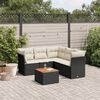 vidaXL Set Divano da Giardino 6 pz con Cuscini Nero in Polyrattan