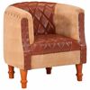 vidaXL Poltrona a Pozzetto Marrone Vera Pelle e Legno Massello Mango