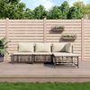 vidaXL Set Divani da Giardino 4 pz con Cuscini Antracite in Polyrattan