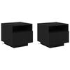vidaXL Armadio da Notte 2 pz Rovere Nero 40 x 39 x 37 cm