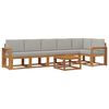 vidaXL Set di divani da esterno 7 pz Grigio Naturale e Chiaro