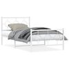 vidaXL Giroletto con Testiera e Pediera Metallo Bianco 100x190 cm