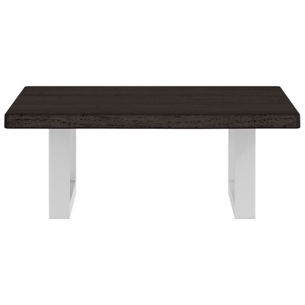 vidaXL Ripiano a Parete per Lavabo in Acciaio e Massello di Rovere