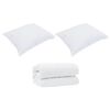 vidaXL Piumone con Cuscini con cuscino 3 pcs Bianco Microfibra
