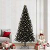 vidaXL Albero di Natale con 300 LED con supporto Nero 240 cm PVC