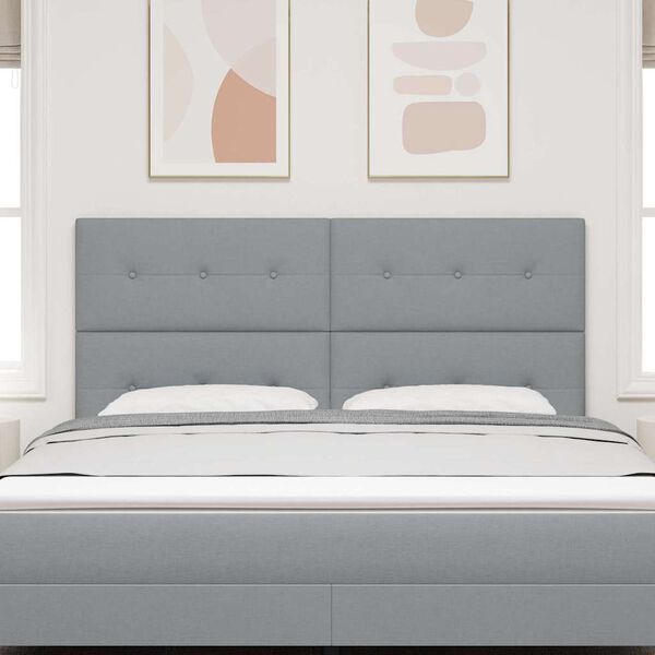 vidaXL Testiera LED con testiera Grigio chiaro 180 cm Poliestere