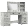 vidaXL Tavolo da Trucco 3 pcs Grigio cemento 78,5 x 41 x 135 cm