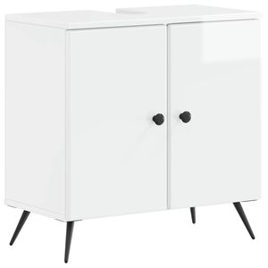 vidaXL Armadio per Lavabo da Bagno BREDA Bianco Lucido