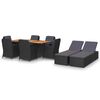 vidaXL Set da Pranzo da Giardino 9 pz in Polyrattan Nero