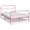 vidaXL Giroletto Rosa in Metallo 160x200 cm