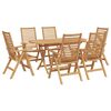 vidaXL Set da Pranzo per Giardino 7 pcs Marrone Legno di teak solido