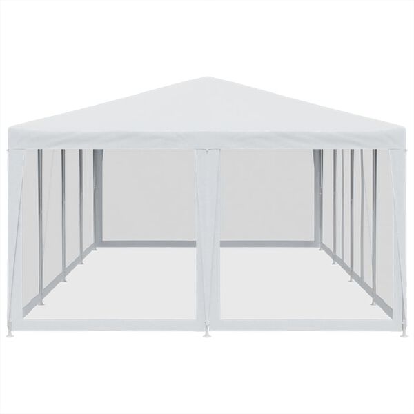 vidaXL Tenda per Feste con 12 Pareti Laterali in Rete Bianco 8x4m HDPE