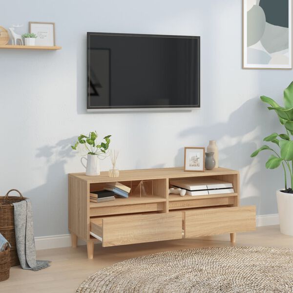 vidaXL Mobile TV Rovere Sonoma 100x34,5x44,5 cm in Legno Multistrato