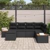 vidaXL Set Divano da Giardino con cuscino 6 pcs Nero polyrattan