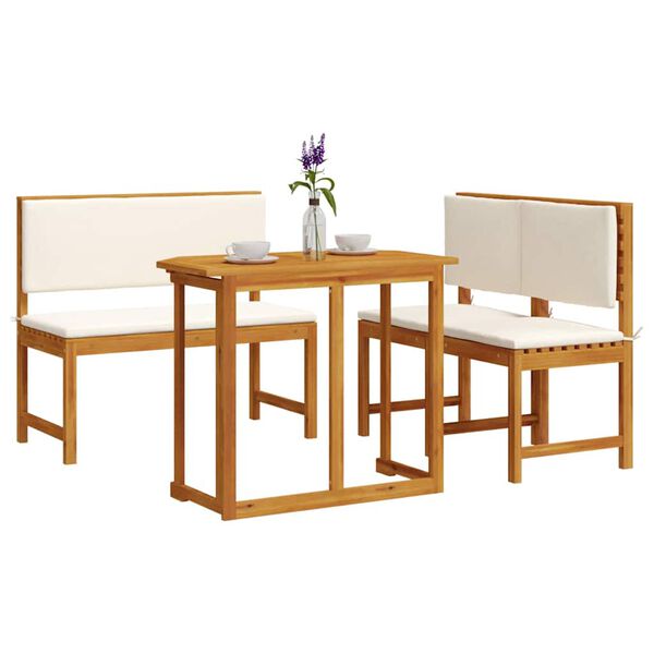 vidaXL Set Bistro da Giardino 3 pcs Marrone Legno di Acacia Massello