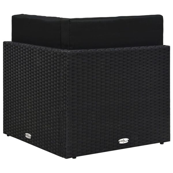 vidaXL Divano ad Angolo Modulare in Polyrattan Nero