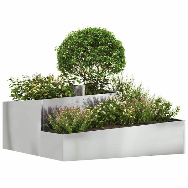 vidaXL Vaso da giardino Argento 100 x 100 x 50 cm Acciaio zincato