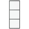 vidaXL Porta Scorrevole con Kit Montaggio Vetro ESG Alluminio 76x205cm