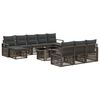 vidaXL Set Divano da Giardino 11 pz Grigio e Grigio Scuro polyrattan