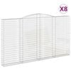 vidaXL Cesti Gabbioni ad Arco 8 pz 400x30x220/240 cm Ferro Zincato