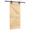 vidaXL Porta scorrevole Naturale e Nero 95 x 210 cm