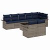 vidaXL Set Divano da Giardino con cuscino 9 pcs Grigio polyrattan