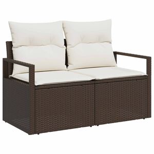 vidaXL Divano da giardino con cuscino 120 x 62 x 69 cm. polyrattan
