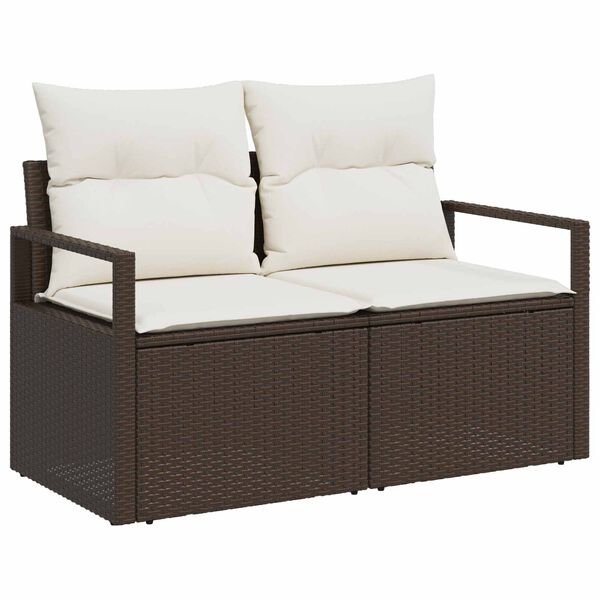 vidaXL Divano da giardino con cuscino 120 x 62 x 69 cm. polyrattan