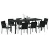 vidaXL Set da Pranzo per Giardino 9 pcs Nero e Grigio Rattan in PE