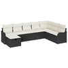 vidaXL Set di divani 8 pz 8-Numero di posti Nero e Crema polyrattan