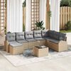 vidaXL Set di divani 9 pcs Beige e grigio chiaro polyrattan
