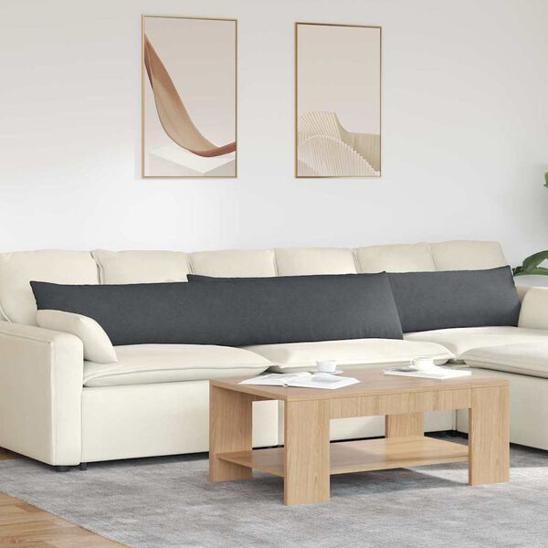vidaXL Cuscini da Divano 2 pcs Grigio scuro 200 x 40 cm