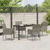 vidaXL Set da Pranzo per Giardino con cuscino 5 pcs Grigio polyrattan