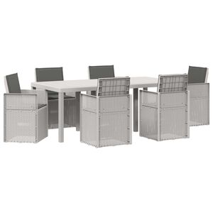 vidaXL Set da Pranzo per Giardino 7 pcs Bianco e Antracite PP