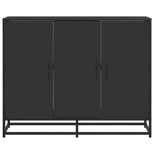 vidaXL Credenza Nera 94x35x76 cm in Legno Multistrato